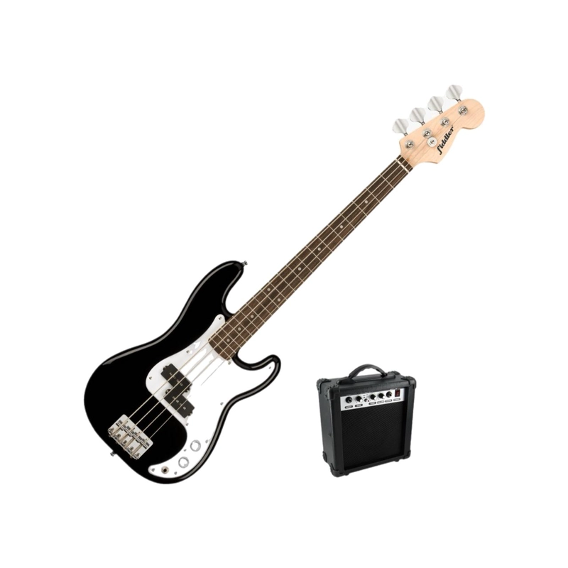BAJO ELE CTRICO HARRIS NEGRO + AMPLIFICADOR 20W - 1