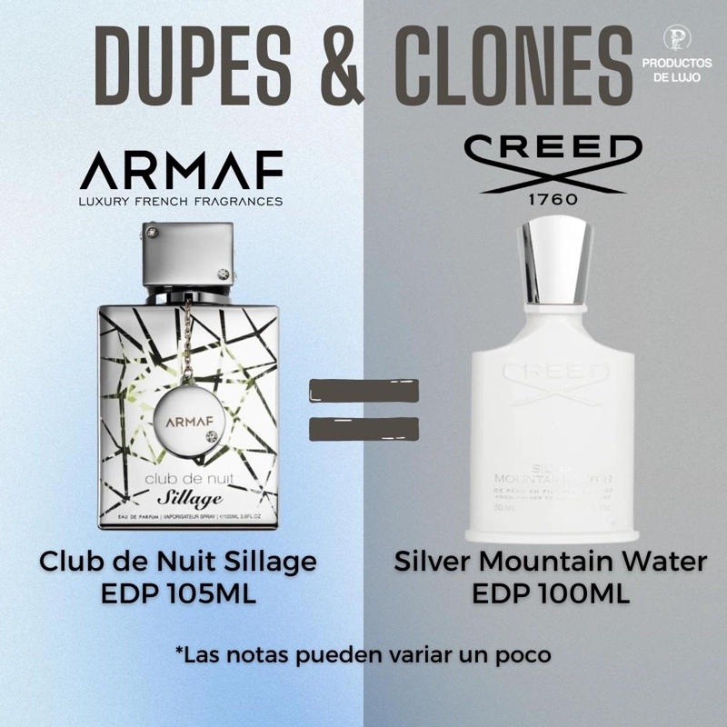 CLUB DE NUIT SILLAGE 105ML EDP HOMBRE ARMAF- INSPIRADO EN SILVER MOUNTAIN WATER CREED