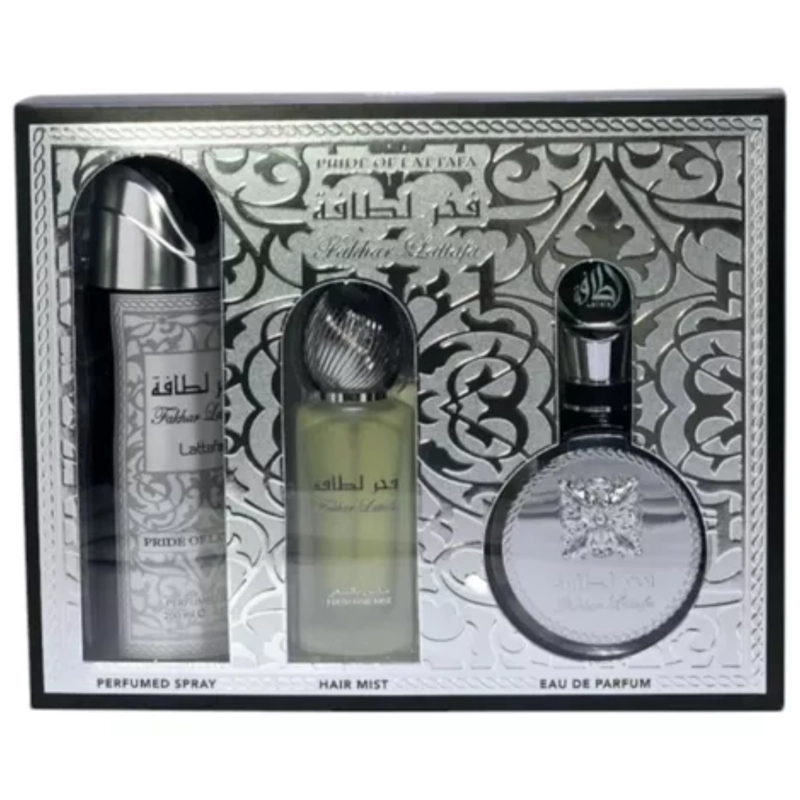 ESTUCHE FAKHAR MAN LATTAFA EDP 100ML+PERFUME SPRAY 200ML+HAIR MIST 50ML HOMBRE - 1