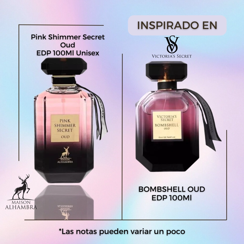 PINK SHIMMER SECRET OUD MAISON ALHAMBRA EDP 100ML UNISEX - 1