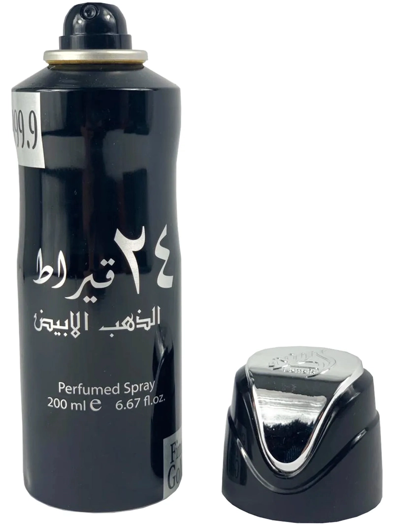 DESODORANTE 24 CARAT WHITE GOLD LATTAFA SPRAY 200ML UNISEX - 1