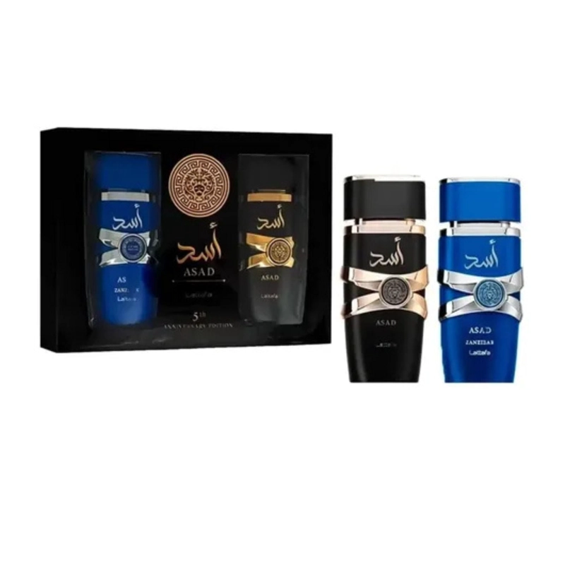ESTUCHE ASAD 5TH ANNIVERSARY EDITION LATTAFA EDP ASAD ZANZIBAR 100ML + ASAD 100ML HOMBRE - 1