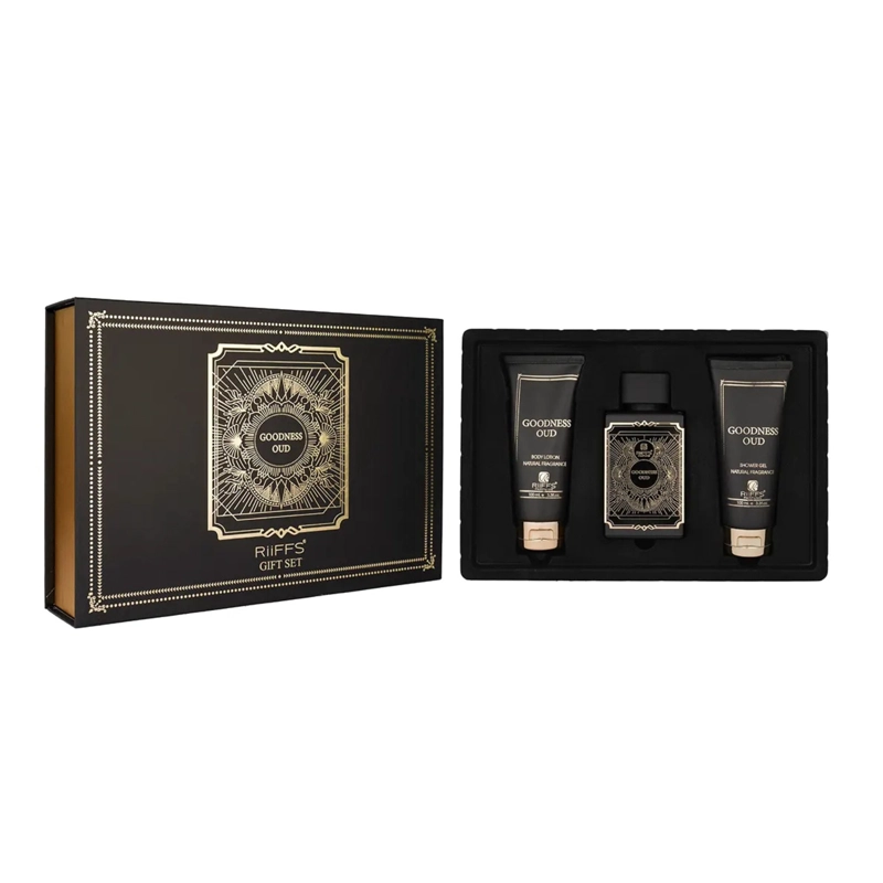 ESTUCHE GOODNESS OUD RIIFFS PARFUM 100 ML +S/G 100ML +B/L 100ML UNISEX - 1