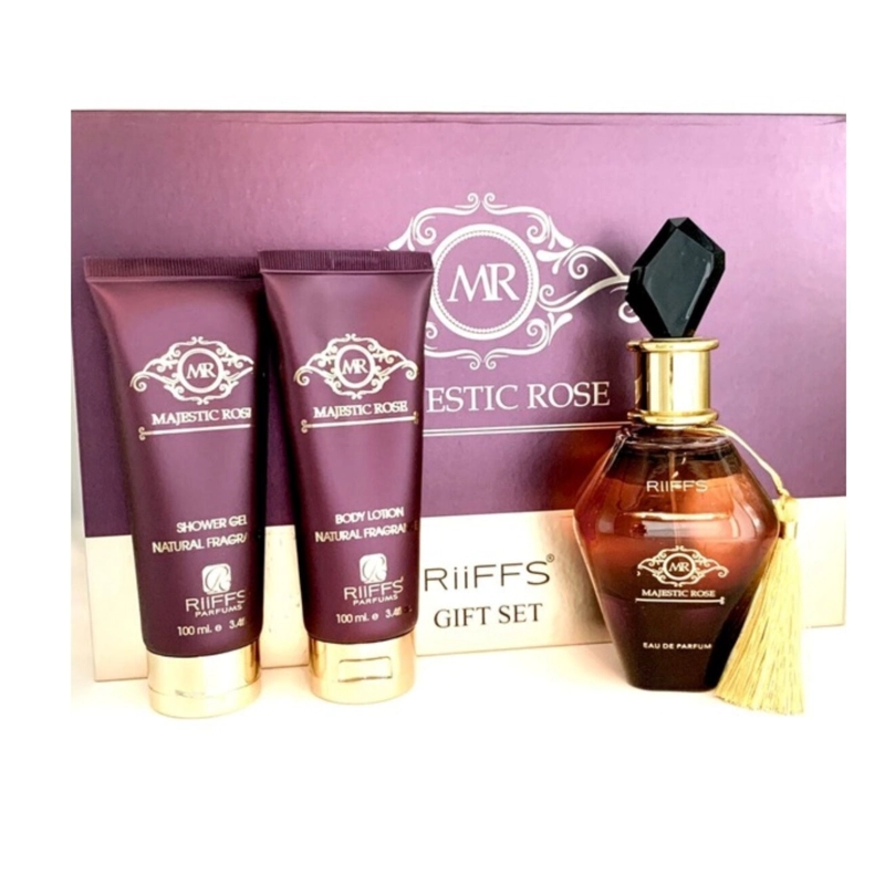 ESTUCHE MAJESTIC ROSE RIIFFS EDP 100 ML +S/G 100ML +B/L 100ML MUJER - 1