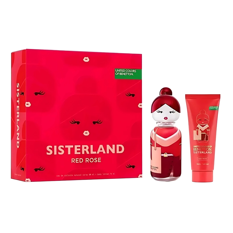 ESTUCHE SISTERLAND RED ROSE BENETTON EDT 80ML + 75ML B/L MUJER - 1