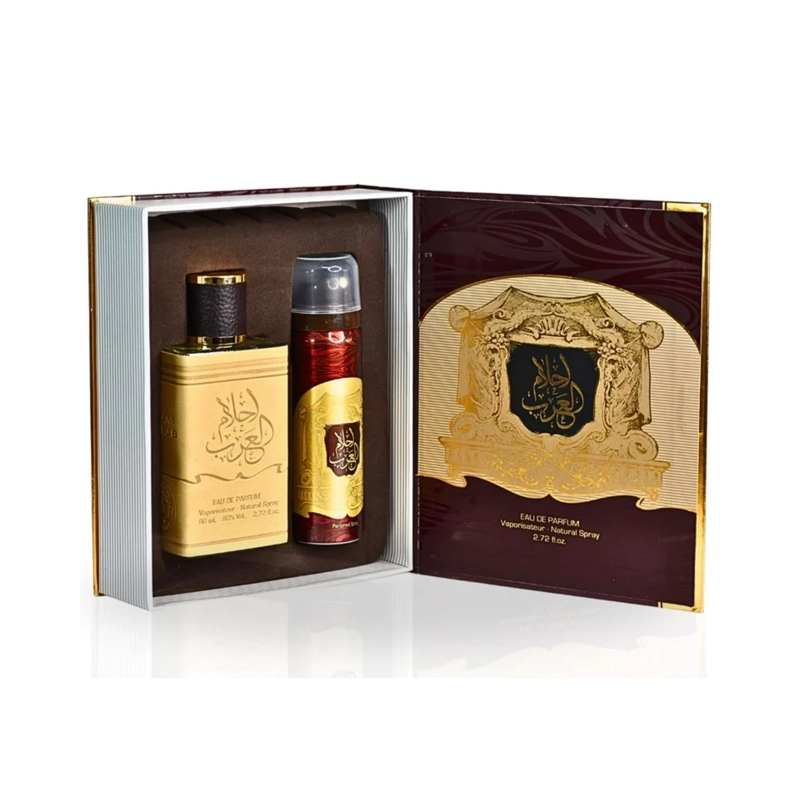 SET AHLAM AL ARAB ARD AL ZAAFARAN EDP 80ML + 50ML DEO UNISEX - 1