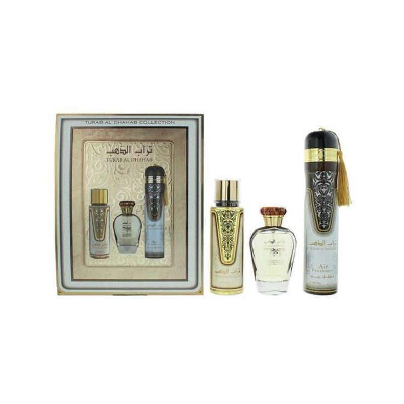 ESTUCHE TURAB AL DHAHAB COLLECTION EDP 100ML + 250ML PERFUME MIST + 300ML AIR FRESHENER UNISEX - 1