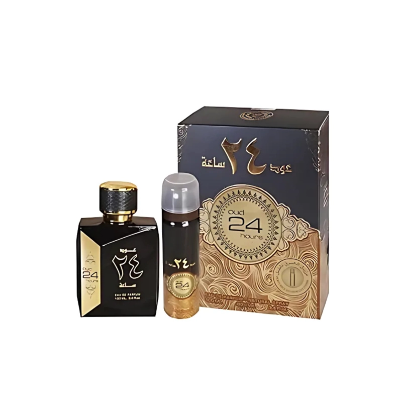 ESTUCHE OUD 24 HOURS ARD AL ZAAFARAN  EDP 100ML + 50ML BODY SPRAY  UNISEX - 1