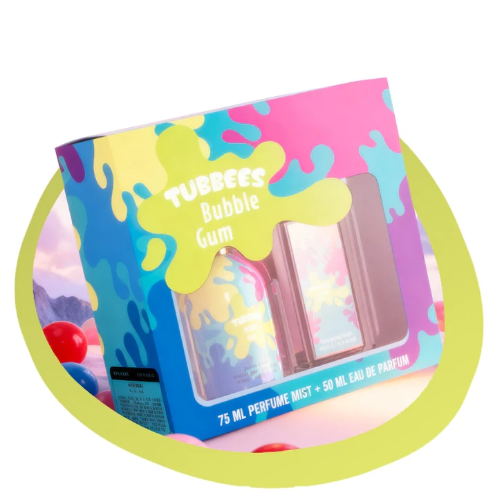 ESTUCHE TUBBEES BUBBLE GUM 75ML PERFUME MIST + 50ML EDP UNISEX - 1