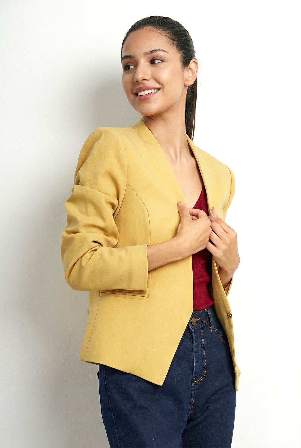 BLAZER ENTALLADO CLASICO AMARILLO NICOPOLY - 5