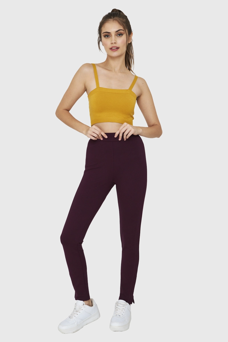 LEGGINS MUJER NICOPOLY BURDEO LEGGING TIRO ALTO ABERTURAS - 2