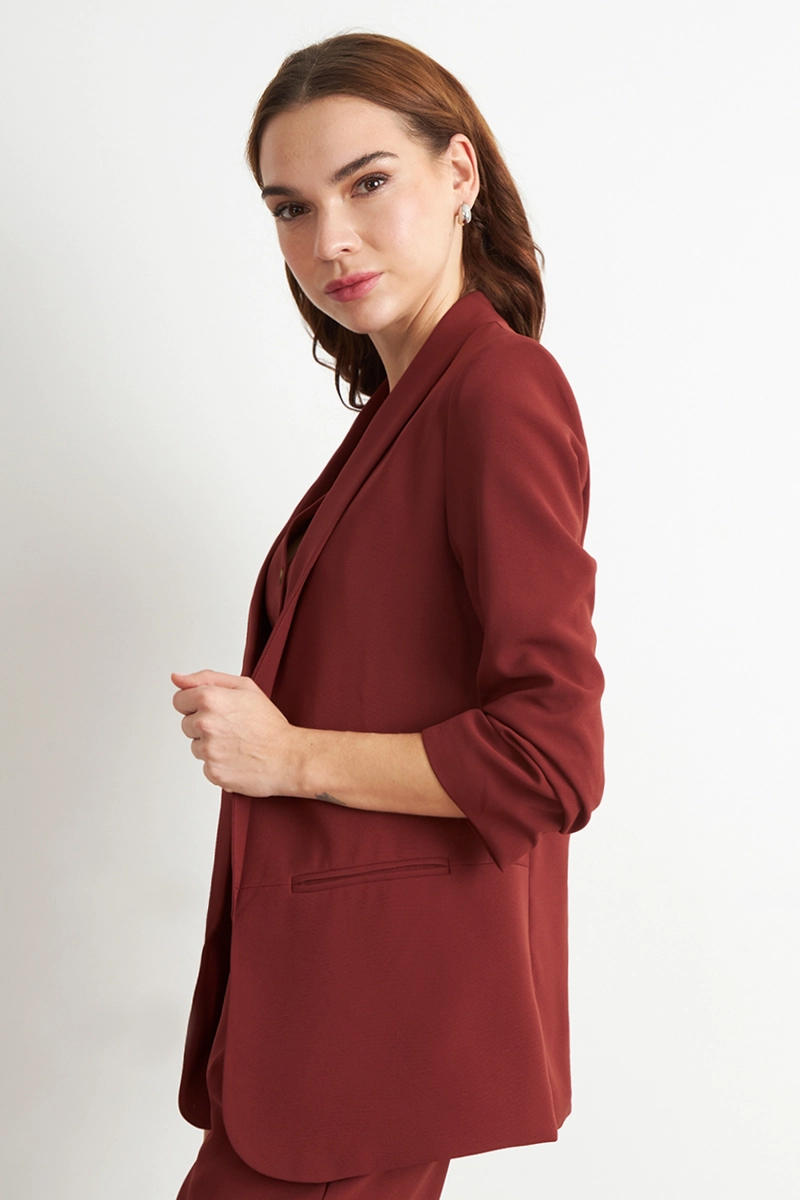 BLAZER MANGA 3/4 AJUSTADO CON SOLAPAS OXIDO NICOPOLY - 3
