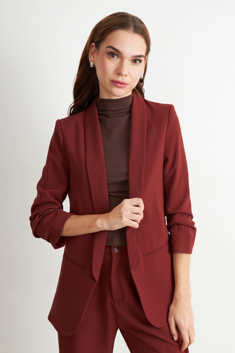 BLAZER MANGA 3/4 AJUSTADO CON SOLAPAS OXIDO NICOPOLY - 5