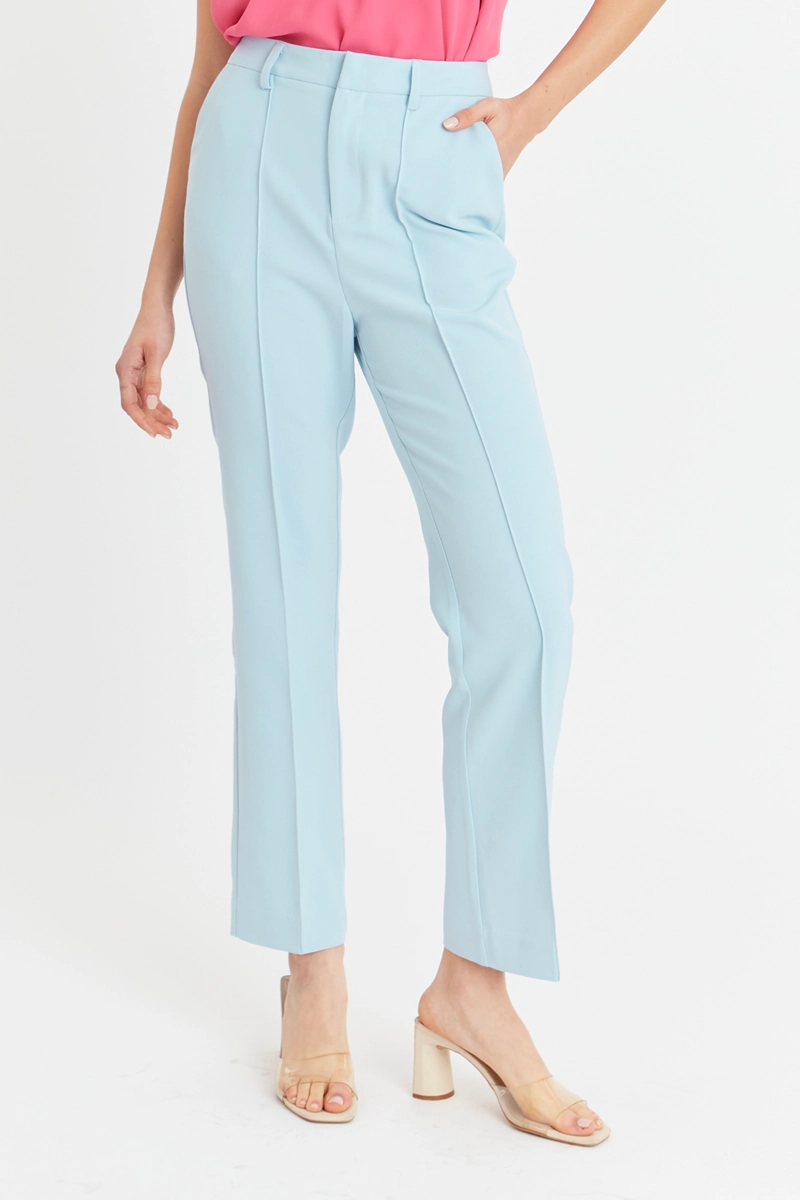 PANTALON ENTALLADO COSTURAS DELANTERAS CELESTE NICOPOLY - 1