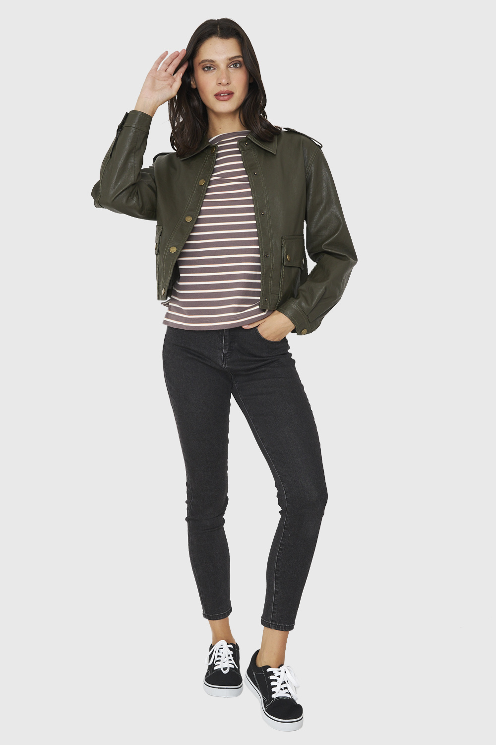 Veste En Cuir Luis Steindl – Couleur Olive/marron/rouge – Taille 42 – Neuf Sous Emballage – Fabriqué En Espagne