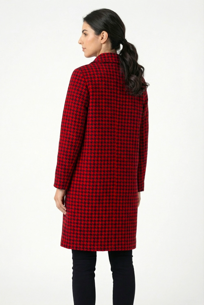 ABRIGO OVERSIZE PIED DE POULE ROJO NICOPOLY - 3