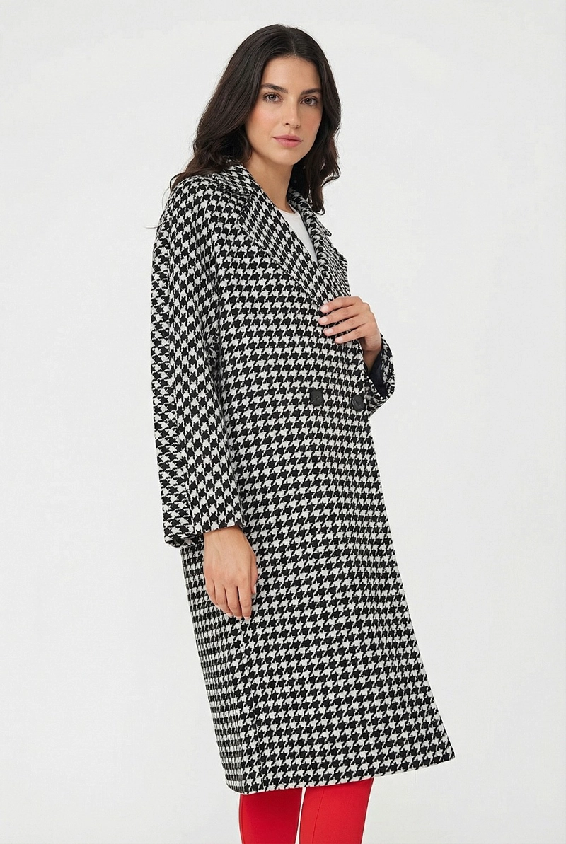 ABRIGO OVERSIZE PIED DE POULE BLANCO NICOPOLY - 3