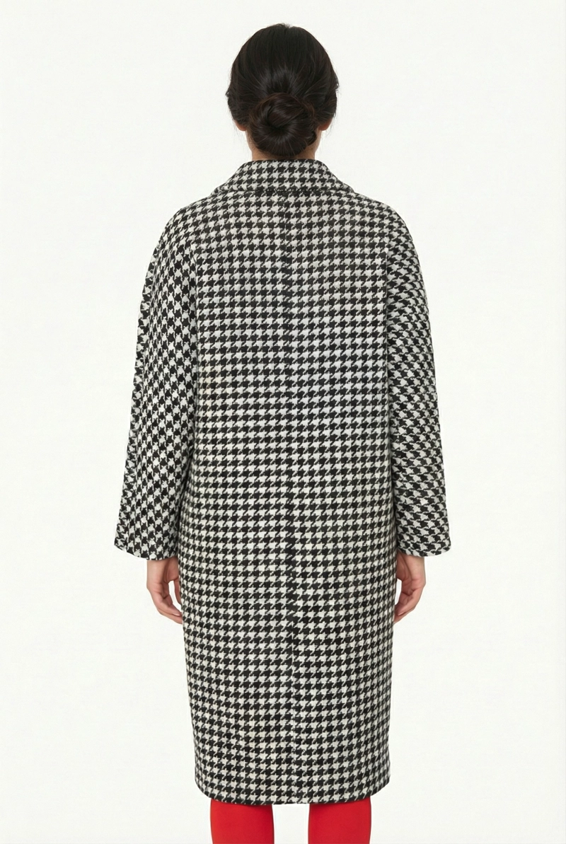 ABRIGO OVERSIZE PIED DE POULE BLANCO NICOPOLY - 4