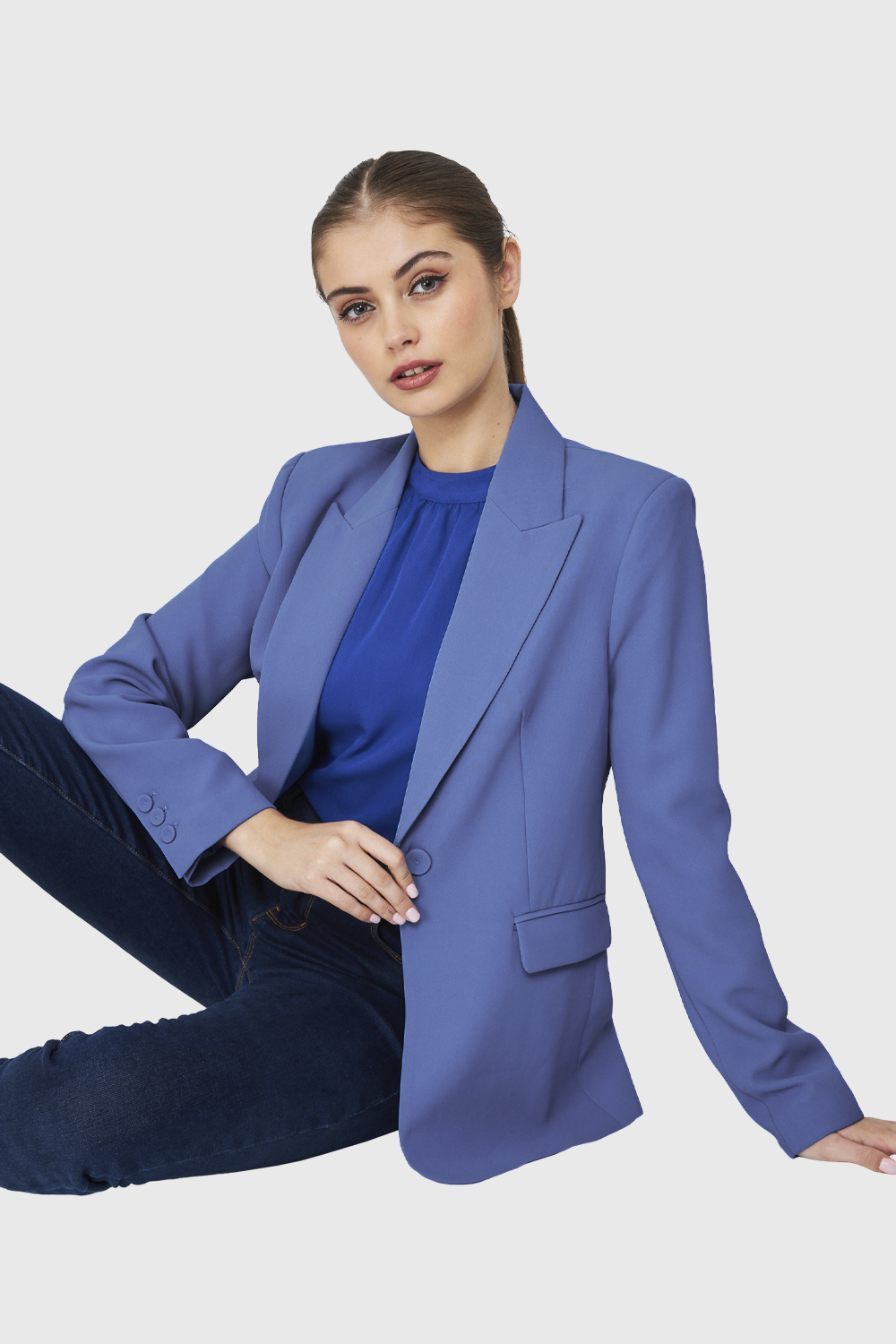 BLAZER BOLSILLOS CON SOLAPAS AZUL MEDIO NICOPOLY - 1