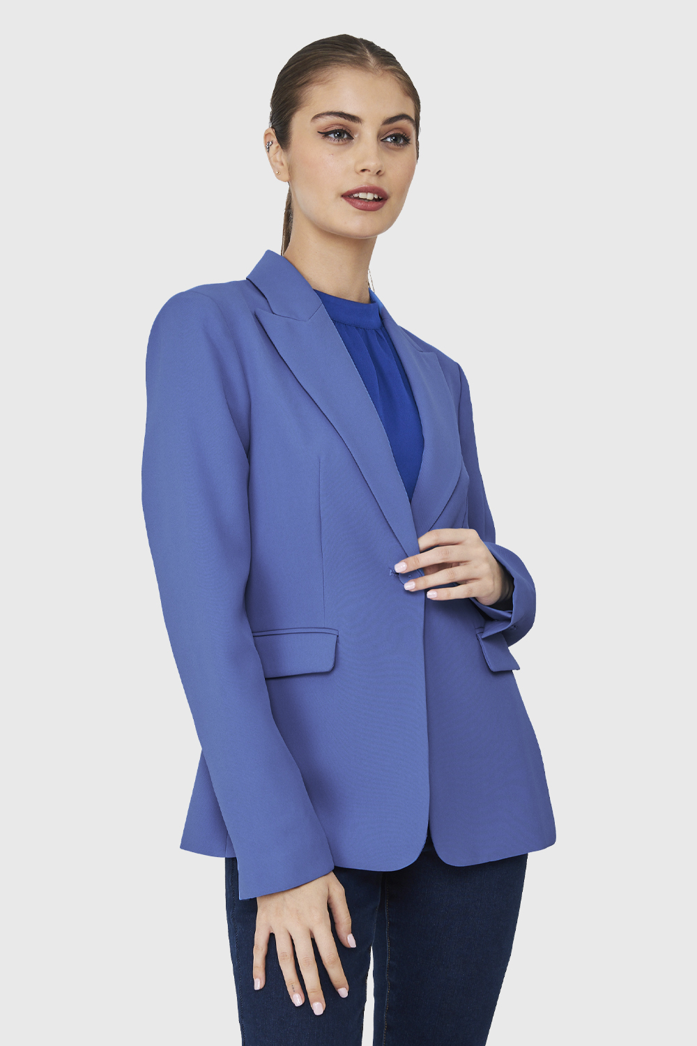 BLAZER BOLSILLOS CON SOLAPAS AZUL MEDIO NICOPOLY - 3