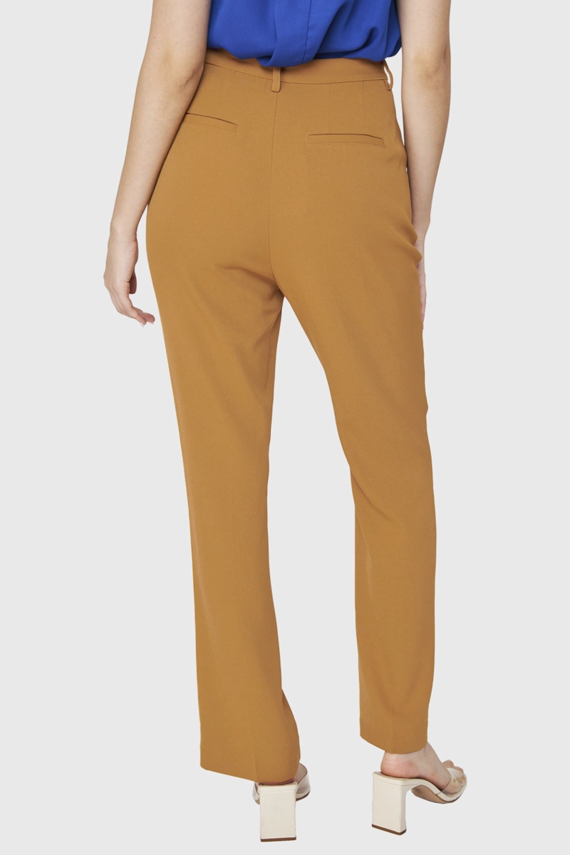 PANTALÓN MUJER NICOPOLY LÚCUMA CON COSTURAS FRONTALES RECTO - 4