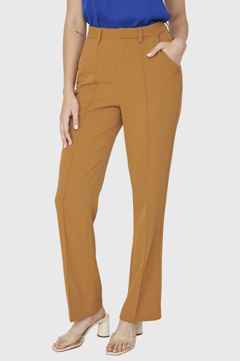 PANTALÓN MUJER NICOPOLY LÚCUMA CON COSTURAS FRONTALES RECTO - 5
