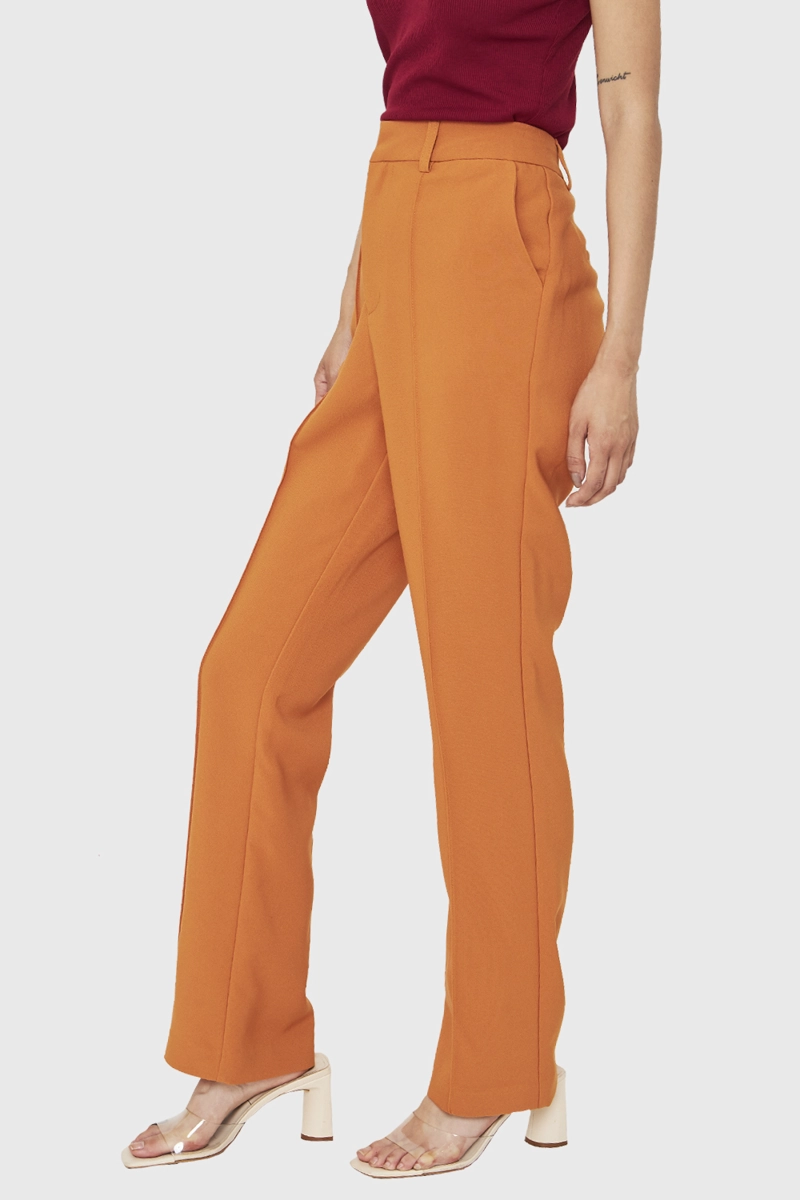 PANTALÓN MUJER NICOPOLY LÚCUMA COSTURAS FRONTALES RECTO - 3