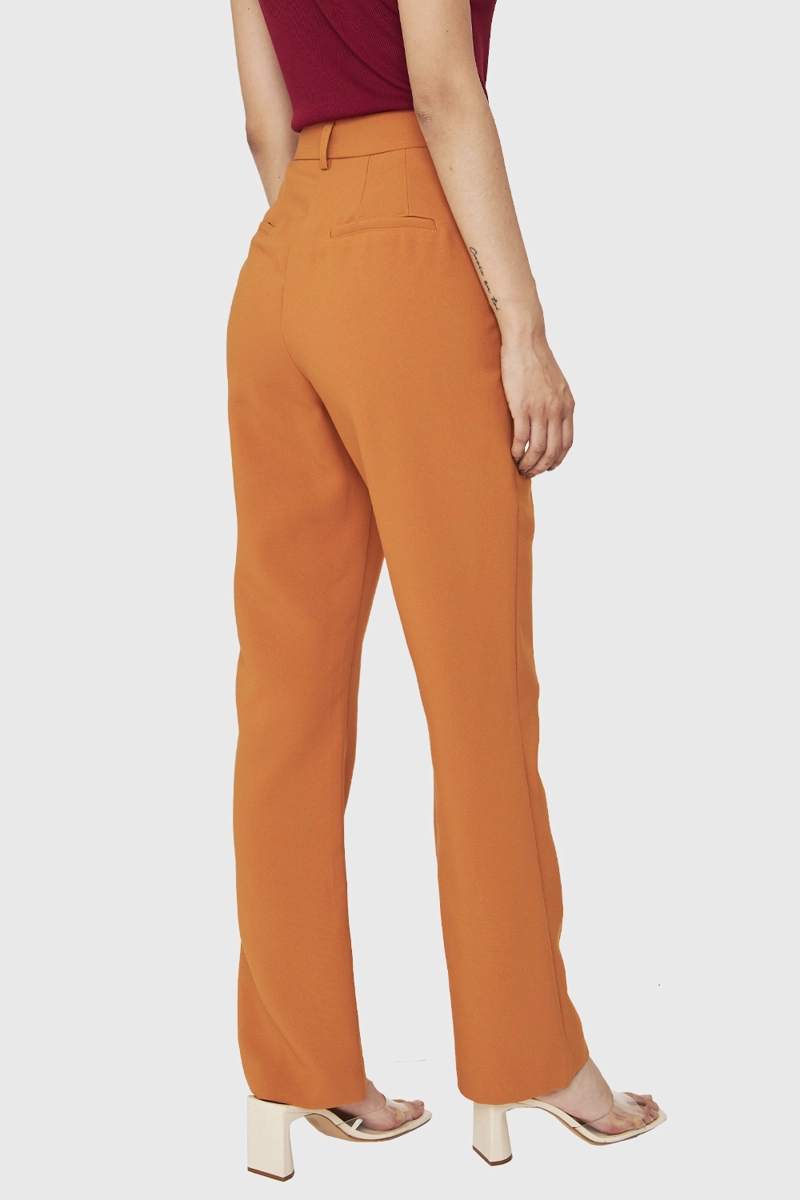 PANTALÓN MUJER NICOPOLY LÚCUMA COSTURAS FRONTALES RECTO - 4