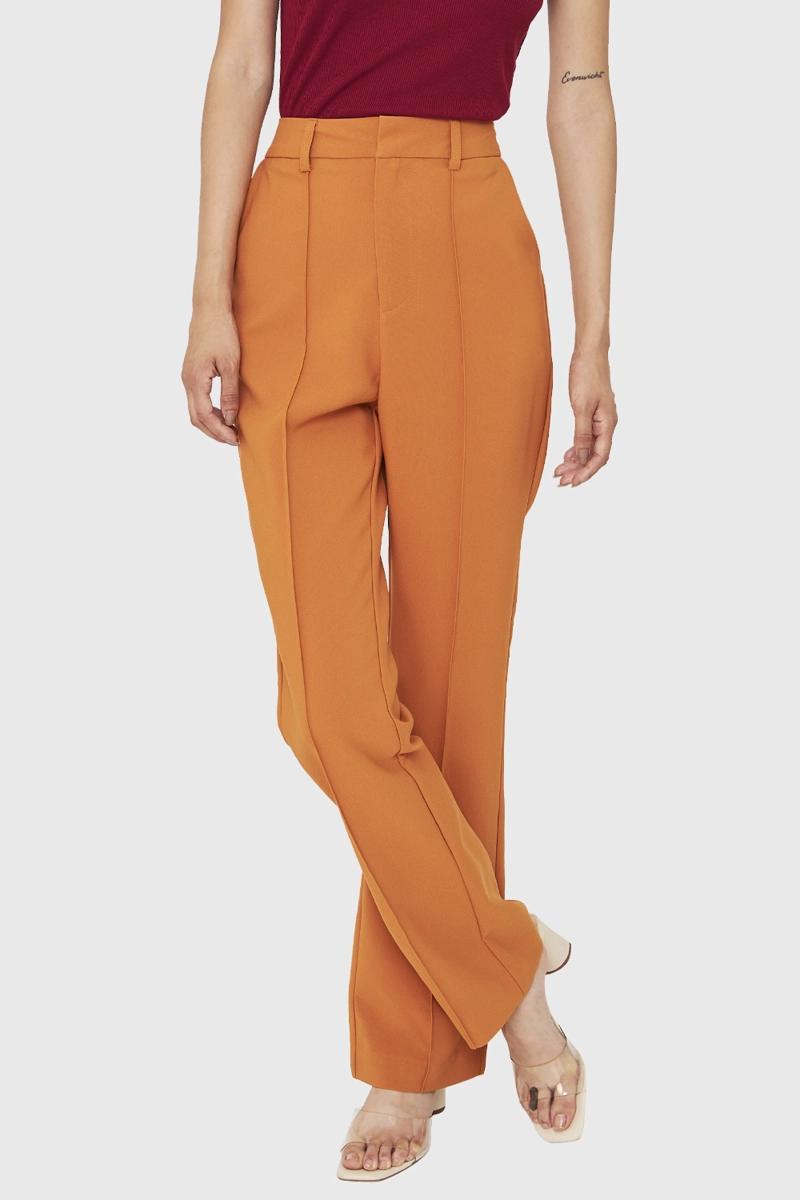 PANTALÓN MUJER NICOPOLY LÚCUMA COSTURAS FRONTALES RECTO - 5