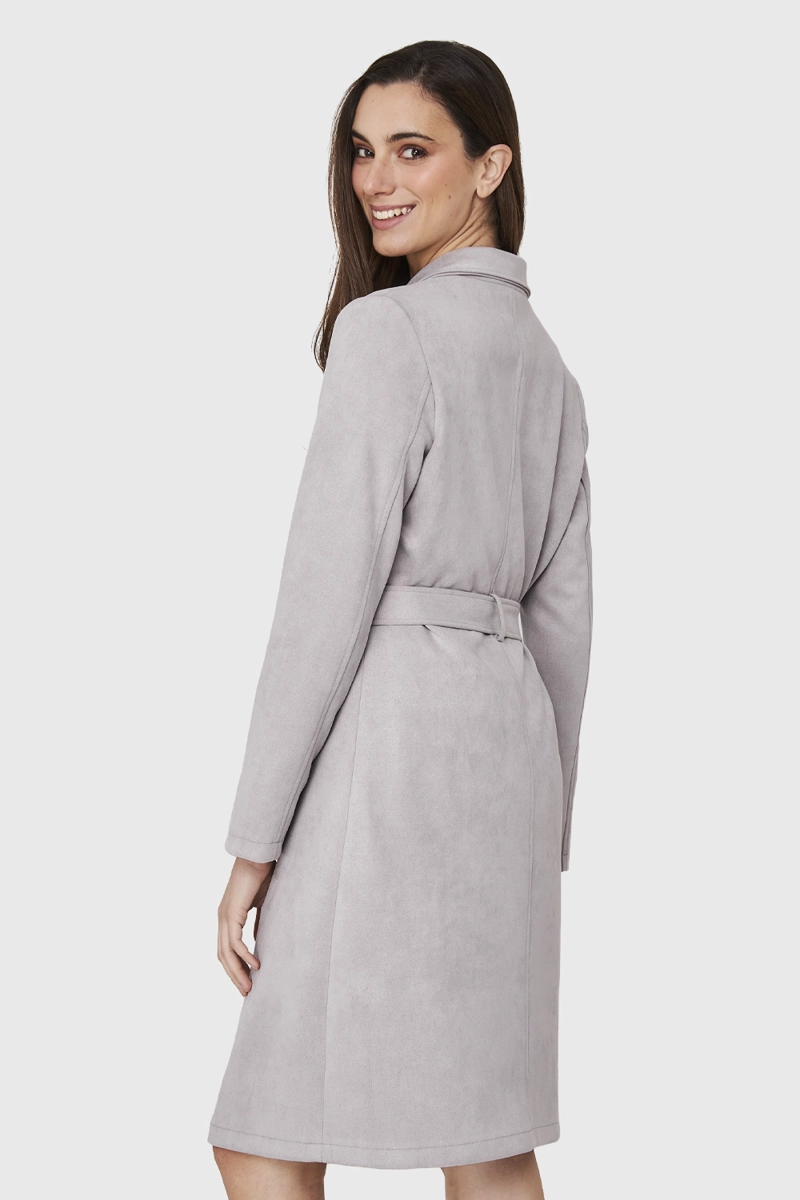 TRENCH LAZO TIPO GAMUZA GRIS NICOPOLY - 4