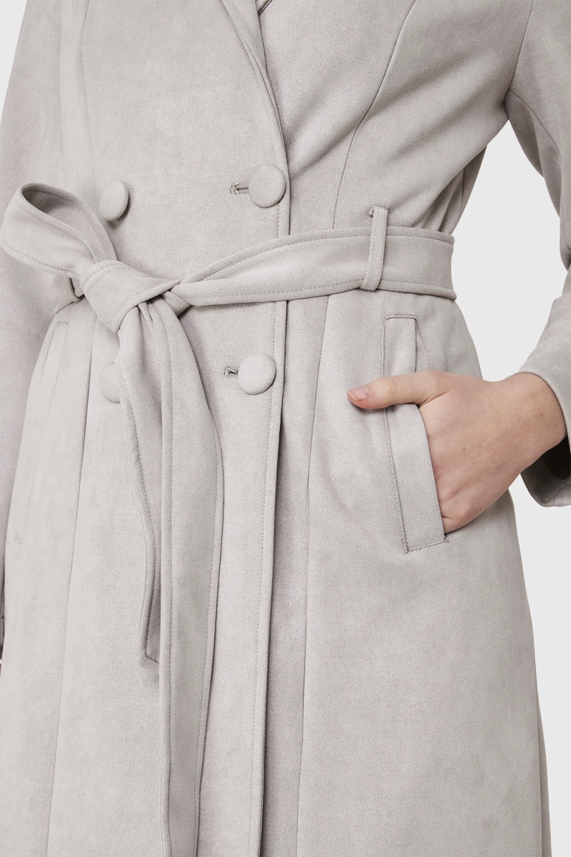 TRENCH LAZO TIPO GAMUZA GRIS NICOPOLY - 6