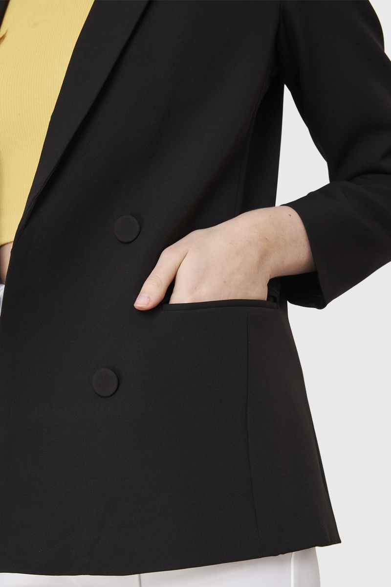 BLAZER 4 BOTONES DECORATIVOS NEGRO NICOPOLY - 6