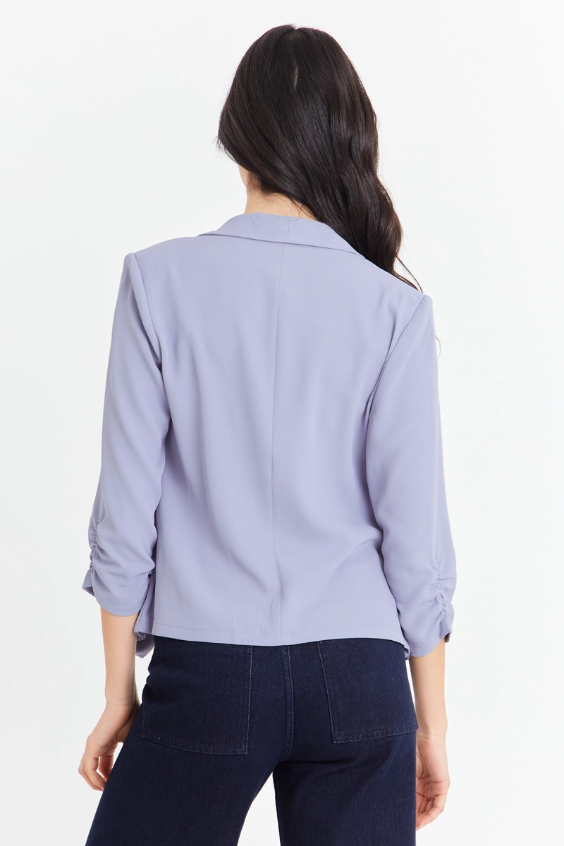 BLAZER MANGA DETALLE DRAPEADO CELESTE NICOPOLY - 4