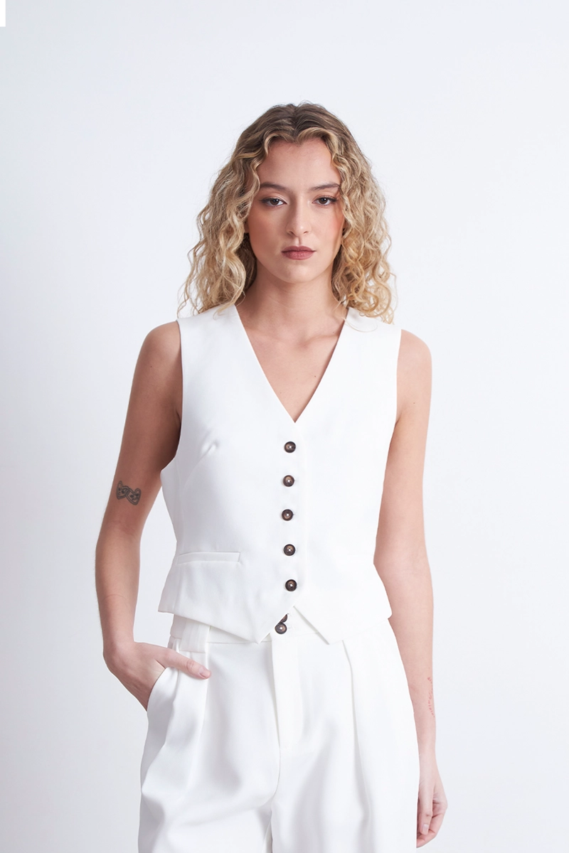 GILET BASICO AJUSTABLE BLANCO NICOPOLY - 1