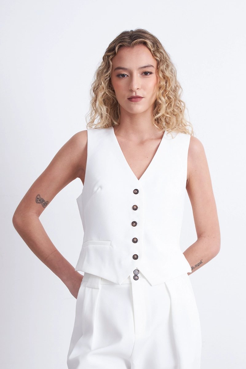 GILET BASICO AJUSTABLE BLANCO NICOPOLY - 5