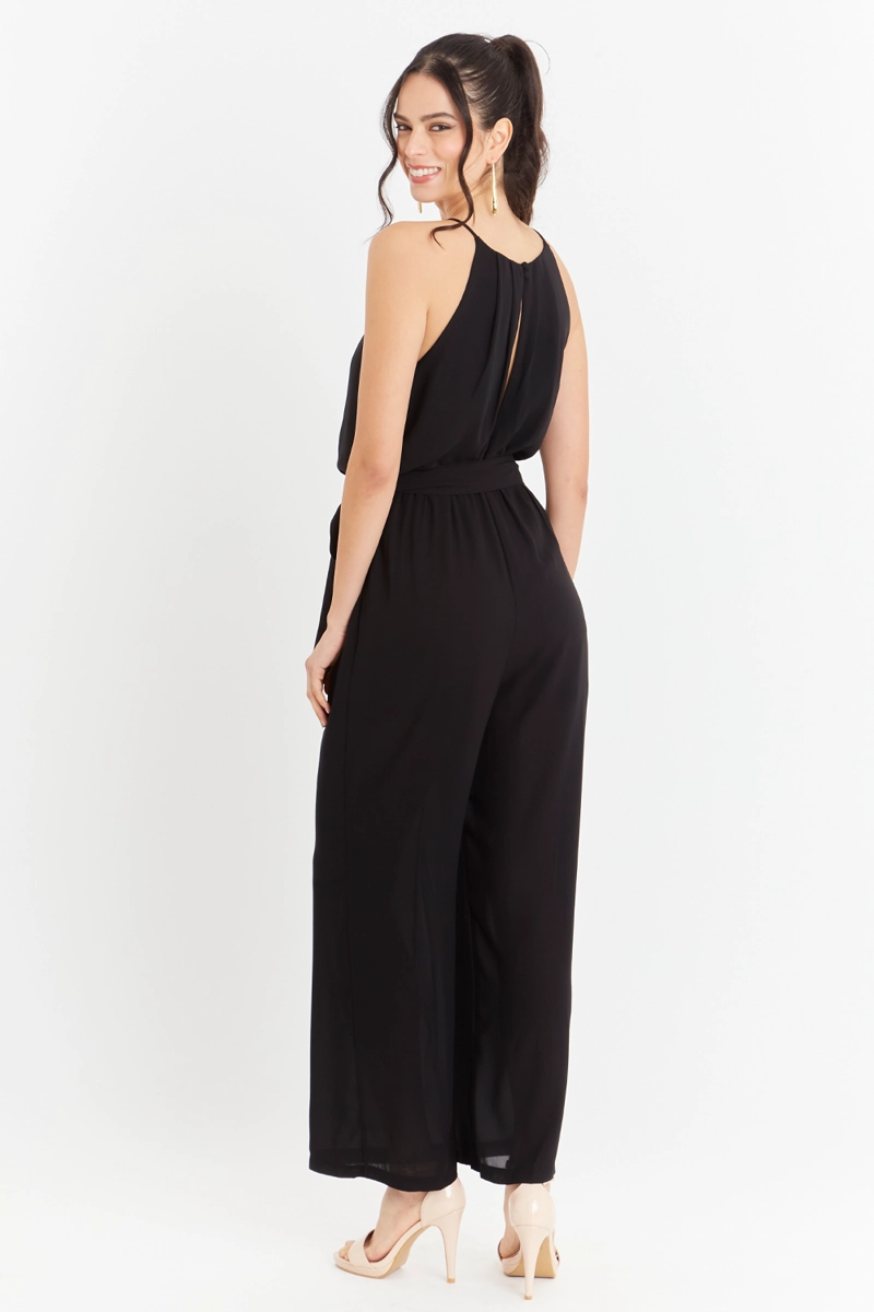 ENTERITO MUJER NICOPOLY NEGRO HALTER CON CINTURÓN LAZO - 4