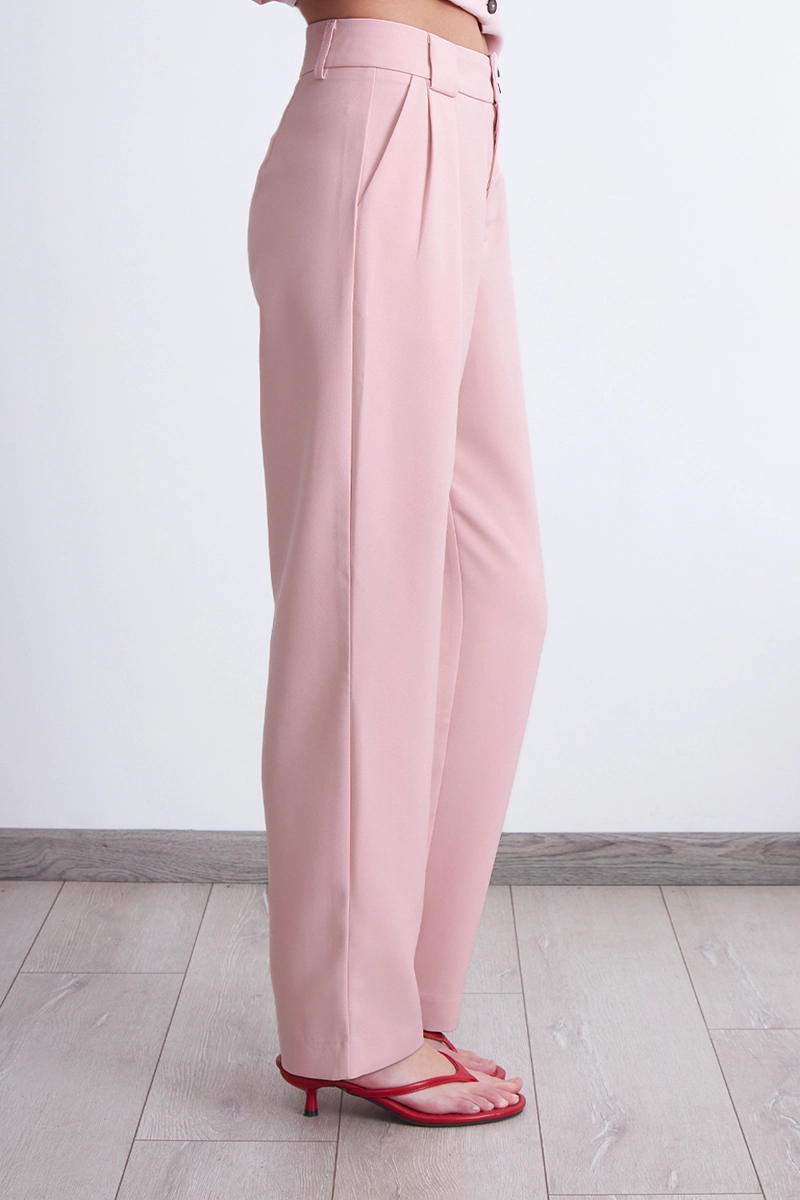 PANTALÓN MUJER NICOPOLY ROSADO CON PINZAS RECTO - 3
