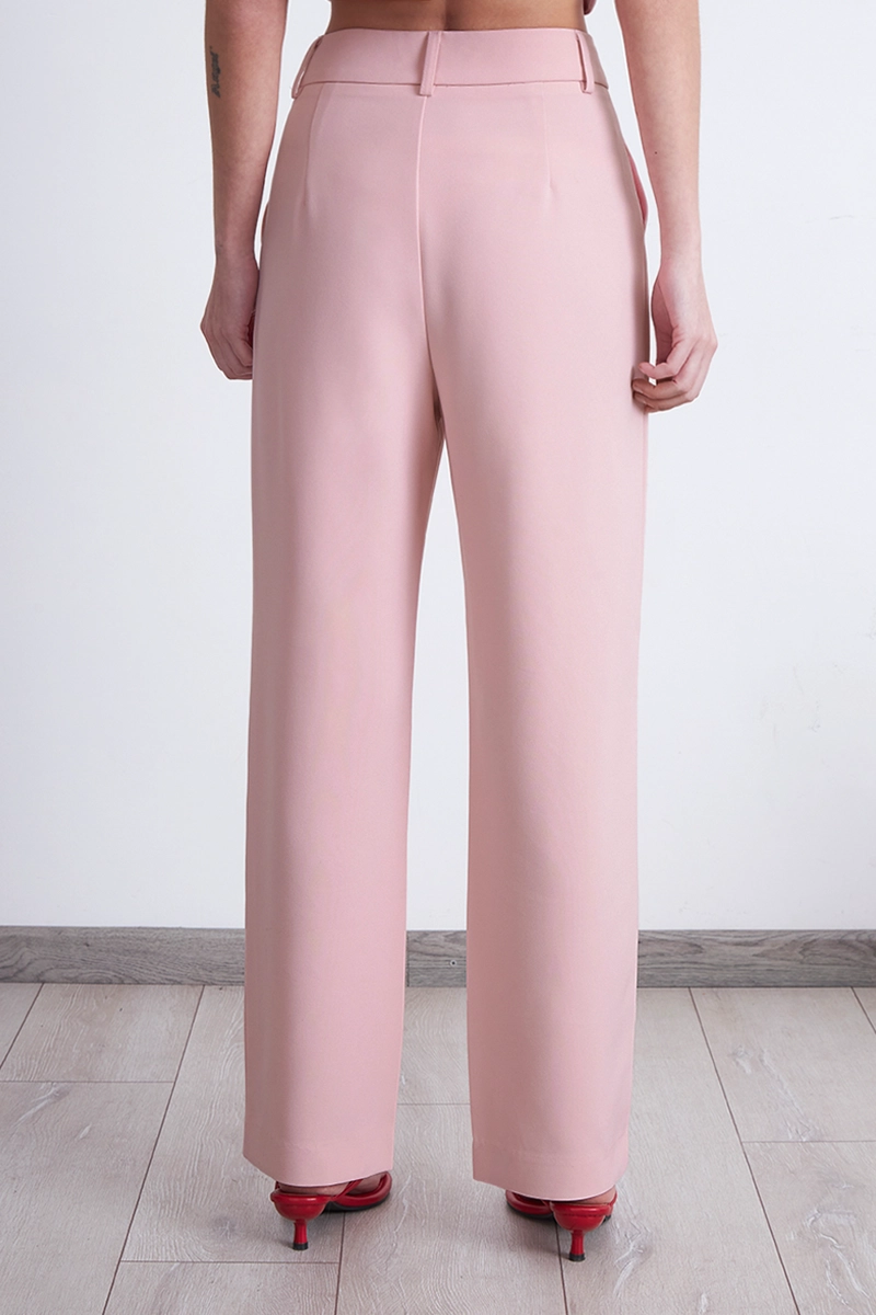 PANTALÓN MUJER NICOPOLY ROSADO CON PINZAS RECTO - 4