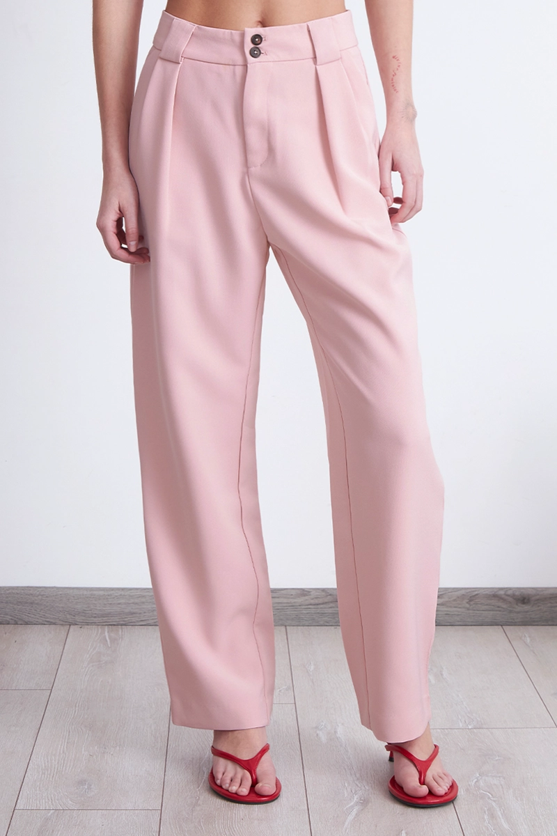 PANTALÓN MUJER NICOPOLY ROSADO CON PINZAS RECTO - 5