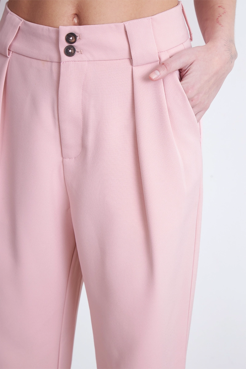 PANTALÓN MUJER NICOPOLY ROSADO CON PINZAS RECTO - 6