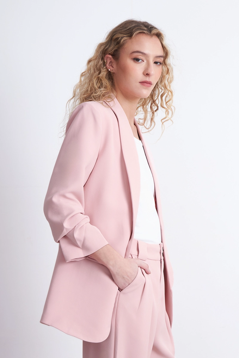 BLAZER MANGA 3/4 AJUSTADO CON SOLAPAS ROSADONICOPOLY - 3