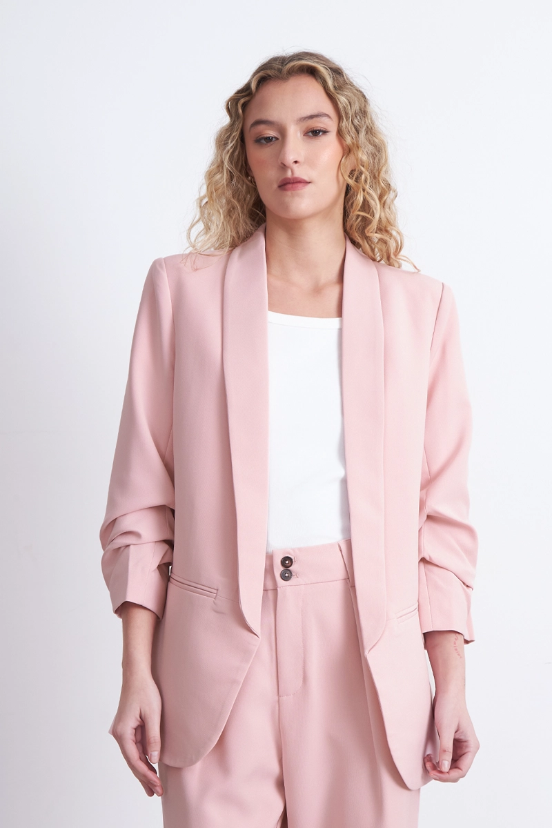 BLAZER MANGA 3/4 AJUSTADO CON SOLAPAS ROSADONICOPOLY - 5
