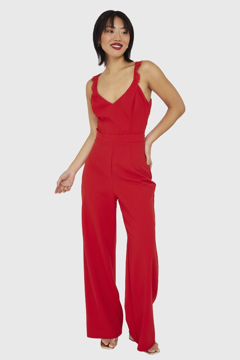 ENTERITO MUJER NICOPOLY ROJO CON ENCAJE - 1