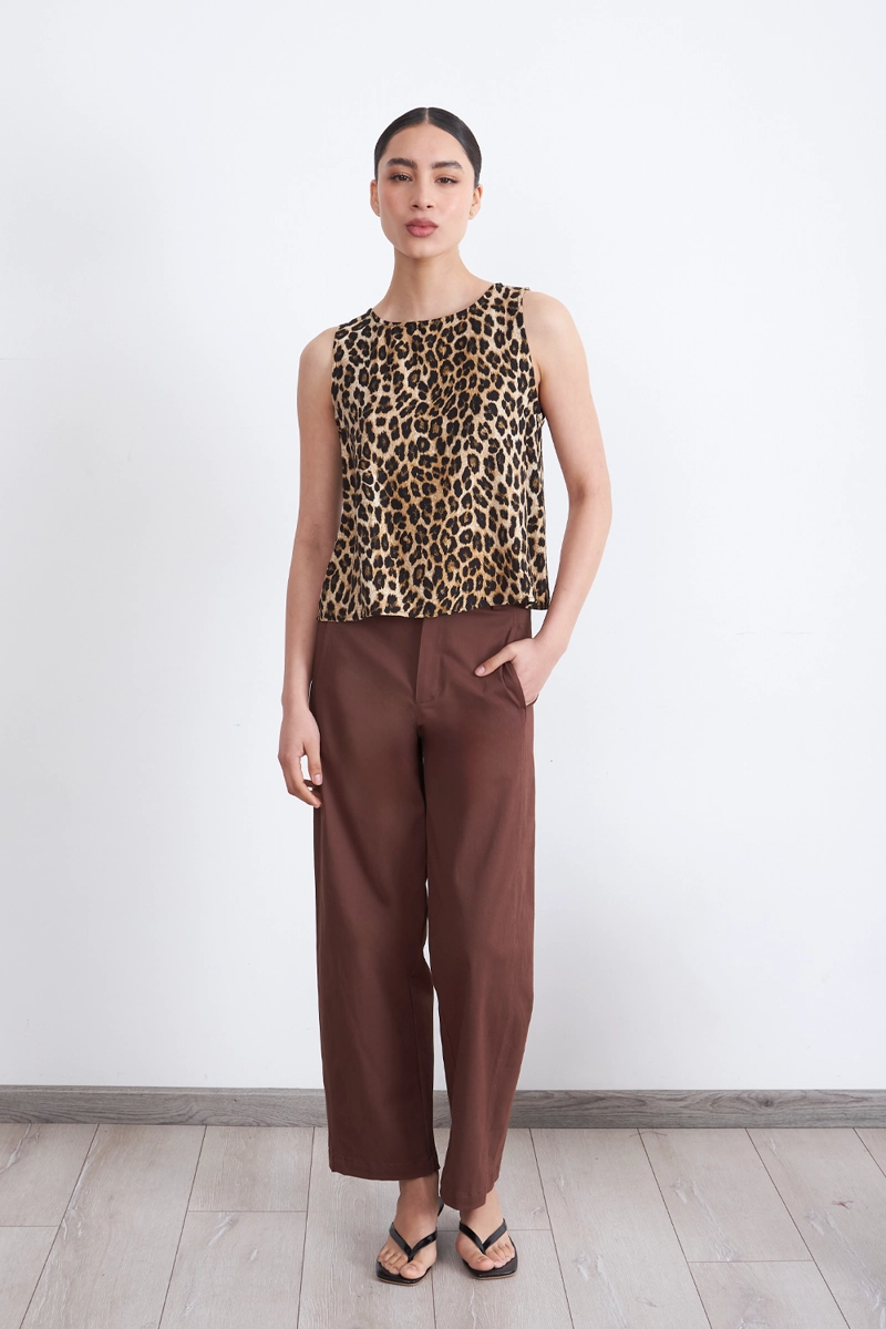 POLERA SIN MANGAS LEOPARDO CAFE  NICOPOLY - 2