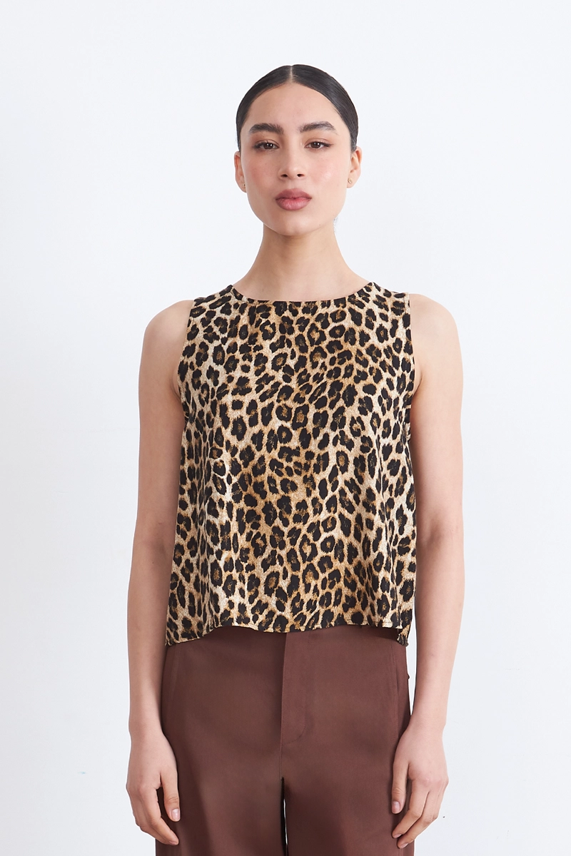 POLERA SIN MANGAS LEOPARDO CAFE  NICOPOLY - 5