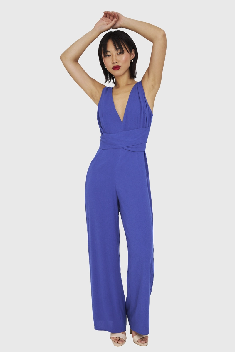 ENTERITO MUJER NICOPOLY AZUL ESCOTE V Y LAZO - 2