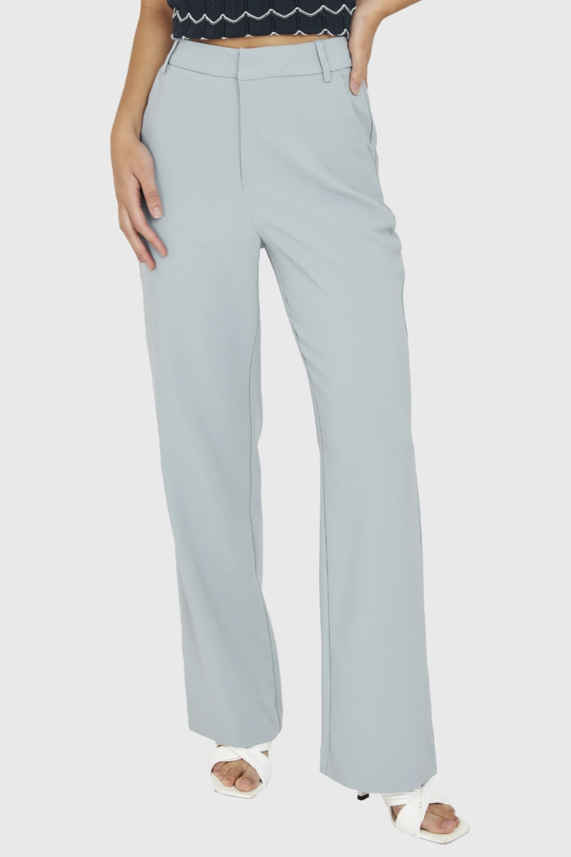 PANTALÓN MUJER NICOPOLY CELESTE PIERNA ANCHA - 1