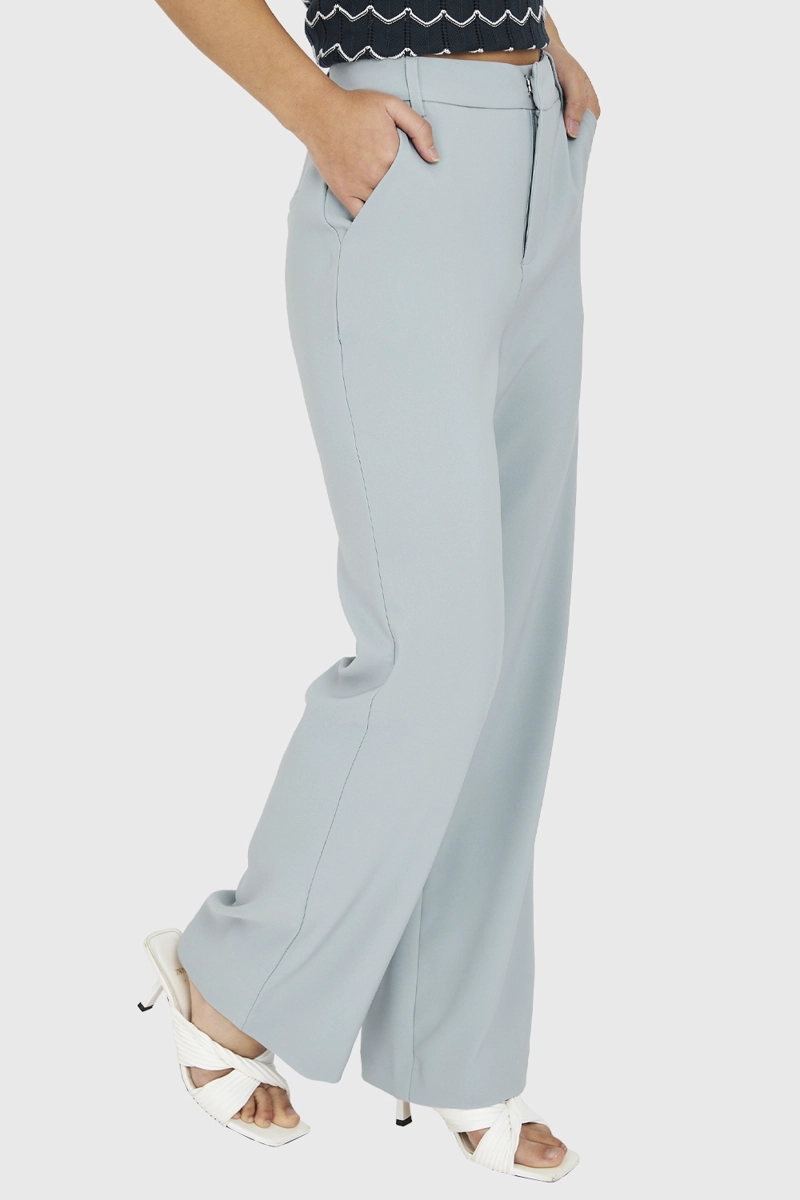 PANTALÓN MUJER NICOPOLY CELESTE PIERNA ANCHA - 5