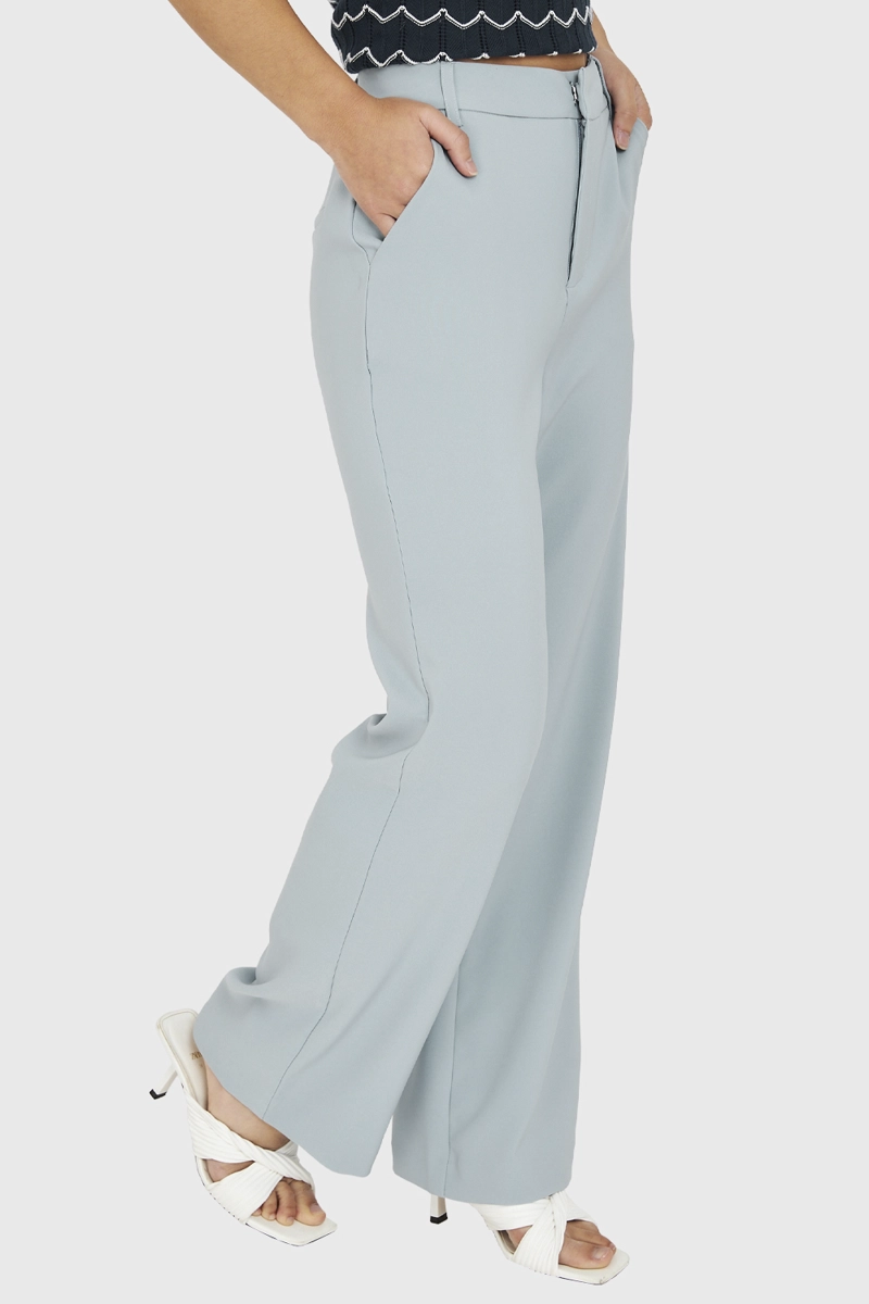 PANTALÓN MUJER NICOPOLY CELESTE PIERNA ANCHA - 5