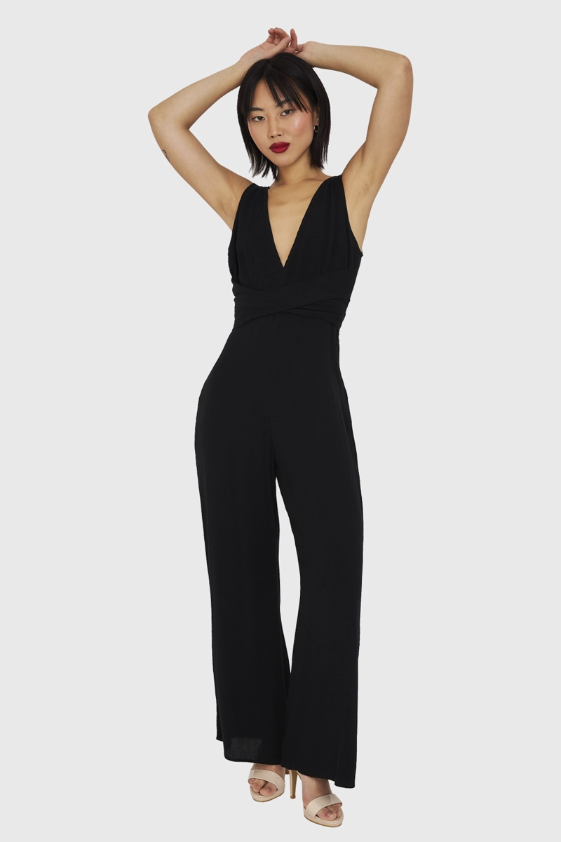 ENTERITO MUJER NICOPOLY NEGRO ESCOTE V Y LAZO - 1